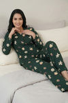 Zivame Farm Lore Knit Cotton Pyjama Set - Pine Grove — thumbnail 1